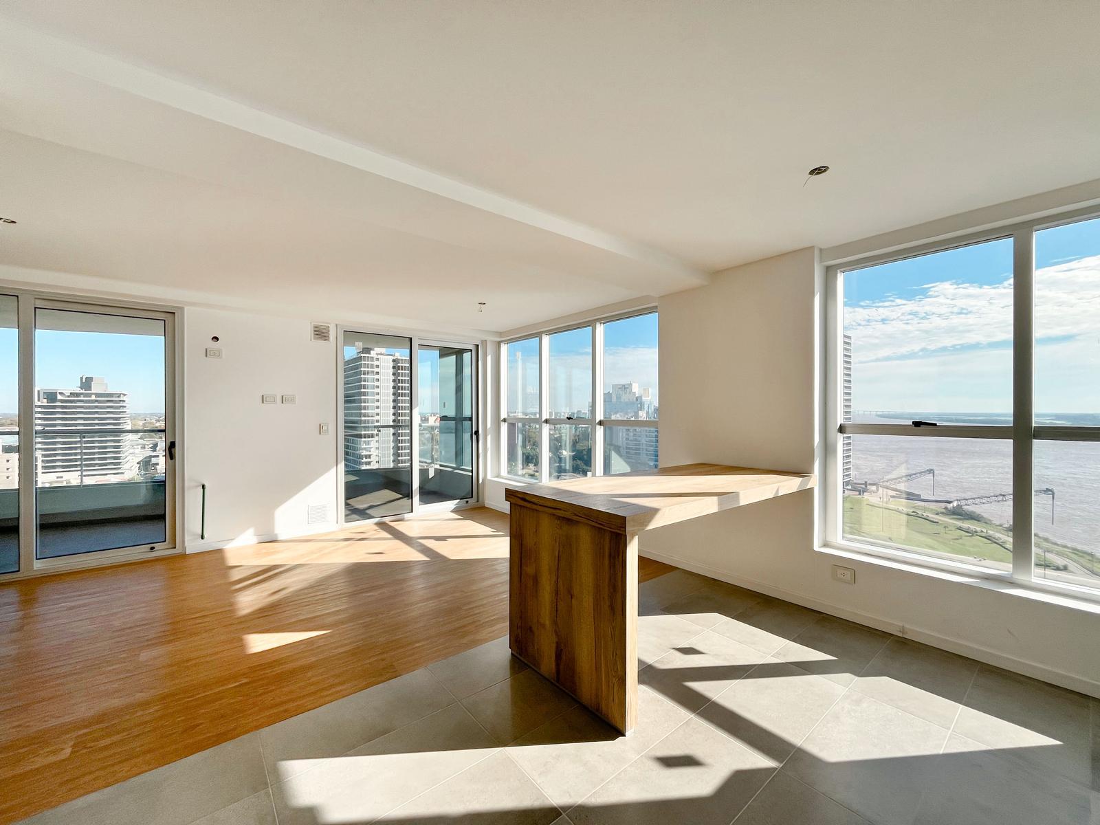 Departamento de 2 dormitorios con vista al río, cochera y amenities en alquiler — foto 1